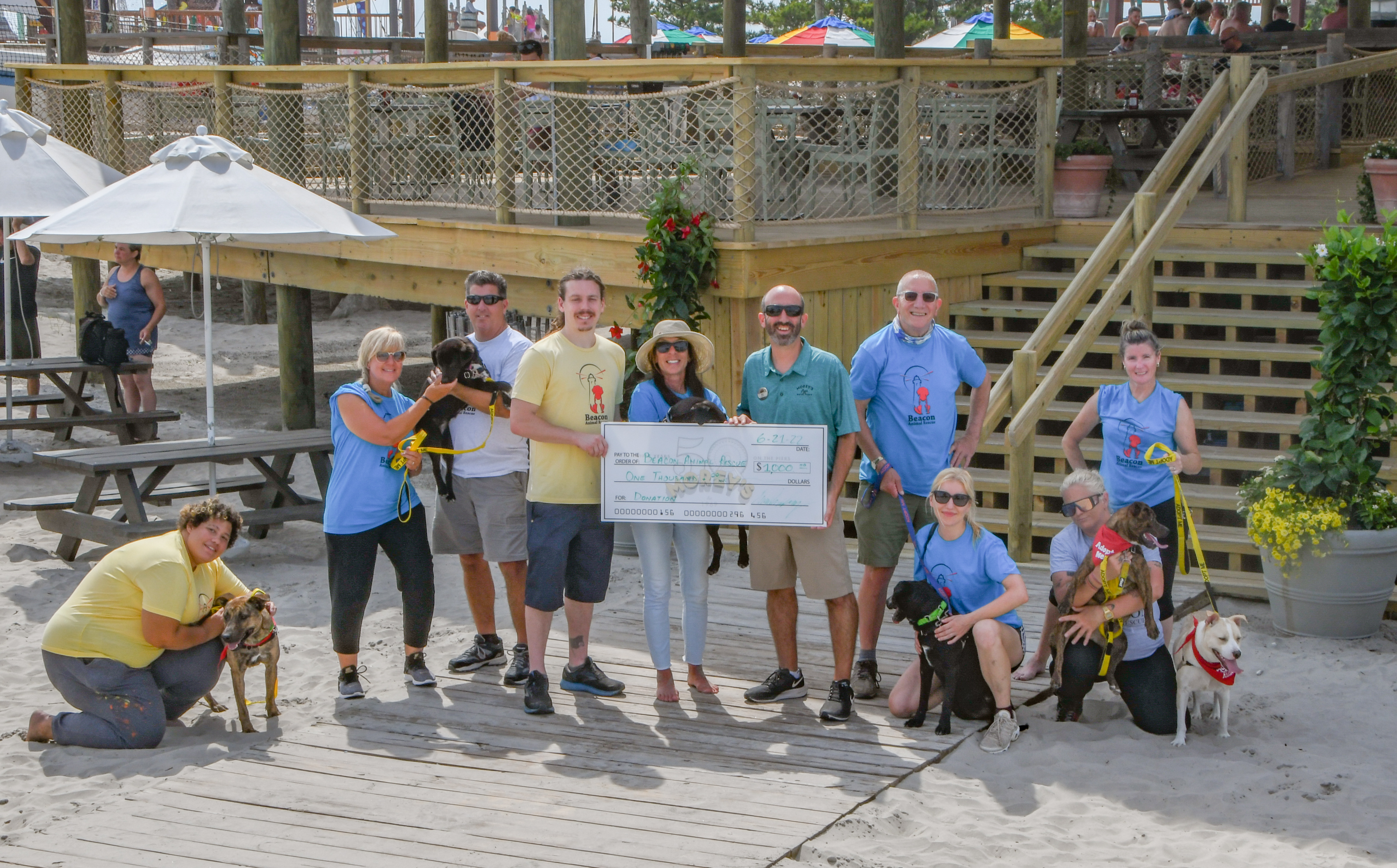 Morey's Piers makes a $1000 donation to support the Beacon Animal Rescue in their mission to rescue, care for, and find loving homes for animals that need it most 